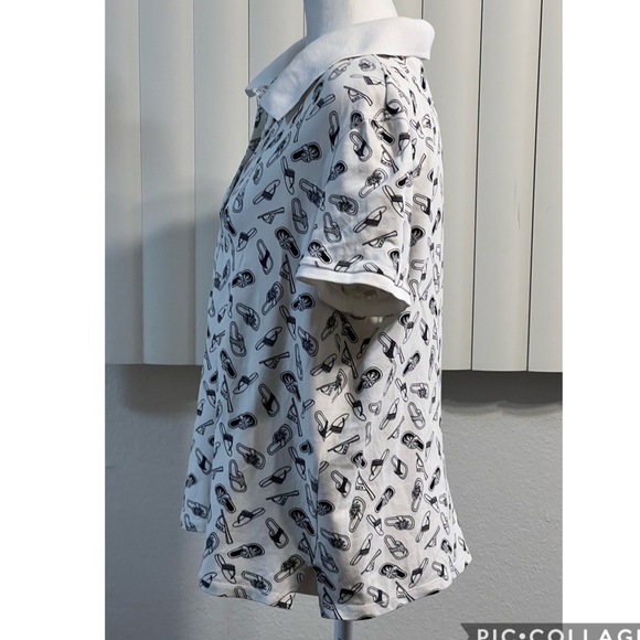 Valerie Stevens Print Polo Top Size XL - Picture 3 of 9
